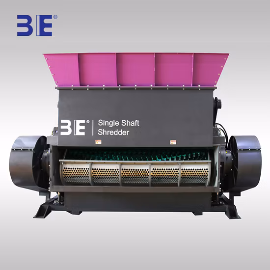 Plástico Plástico duro Madera Cable Papel Metal ligero Electrodomésticos Granulador de residuos sólidos Rdf Trituradora de eje único Máquina de reciclaje